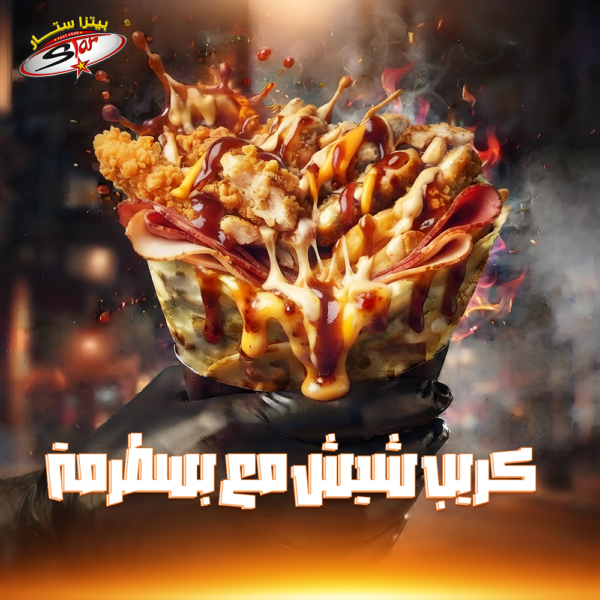 كريب شيش مع بسطرمة